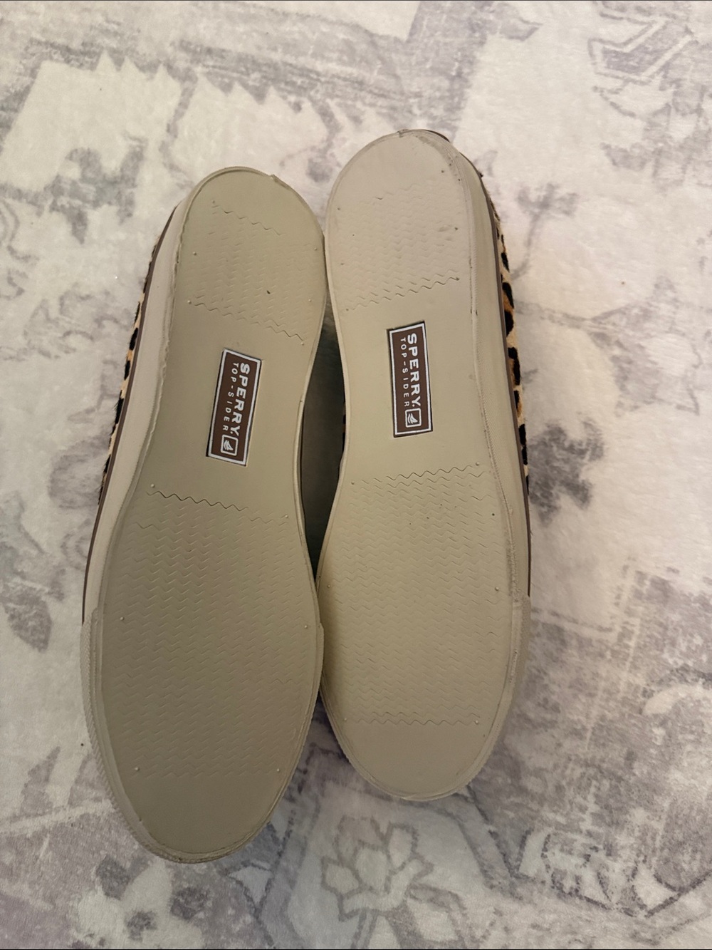 Sperry Leopard Print Leather Boat Shoes - Brown, Black & Tan - Picture 4 of 4